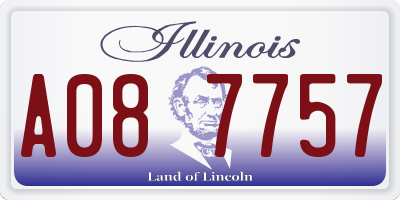 IL license plate A087757