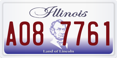 IL license plate A087761