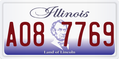 IL license plate A087769