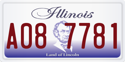 IL license plate A087781