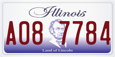 IL license plate A087784