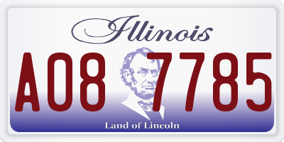 IL license plate A087785