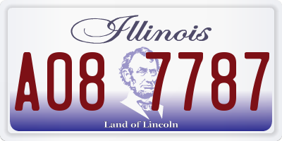 IL license plate A087787