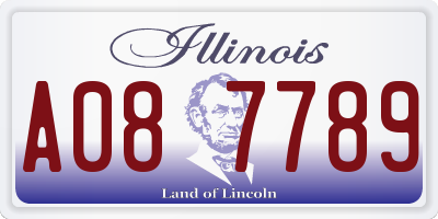 IL license plate A087789