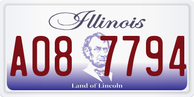 IL license plate A087794