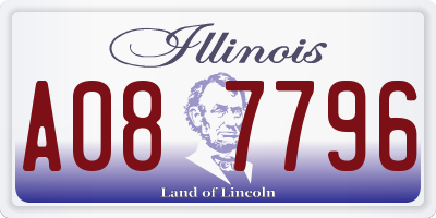 IL license plate A087796