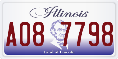 IL license plate A087798