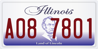 IL license plate A087801