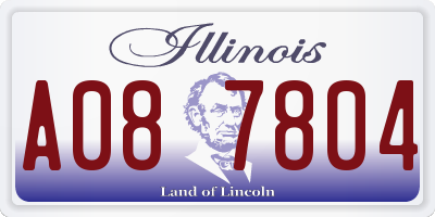 IL license plate A087804