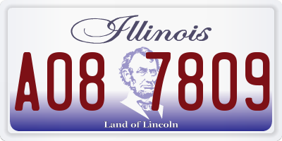 IL license plate A087809