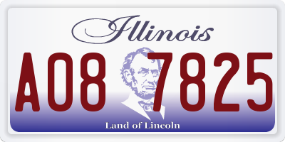 IL license plate A087825
