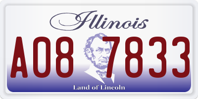 IL license plate A087833