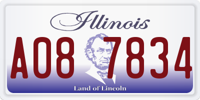 IL license plate A087834
