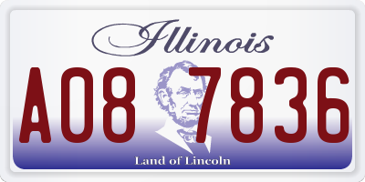 IL license plate A087836