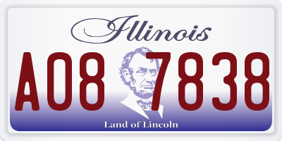 IL license plate A087838