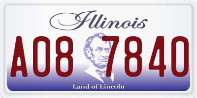 IL license plate A087840