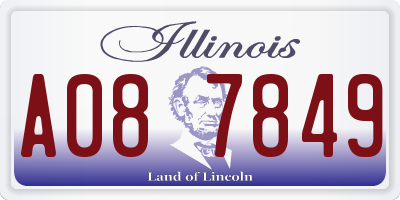 IL license plate A087849