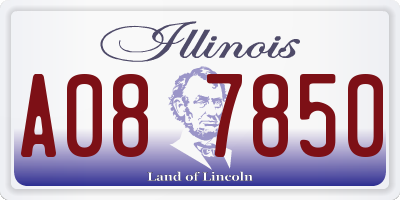 IL license plate A087850