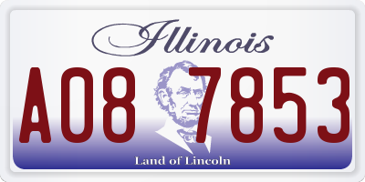 IL license plate A087853