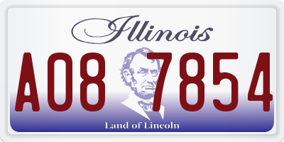 IL license plate A087854