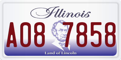 IL license plate A087858