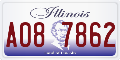 IL license plate A087862