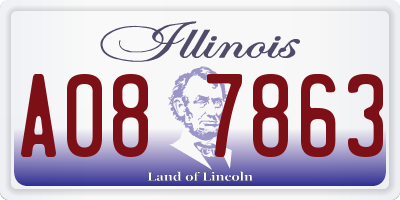 IL license plate A087863