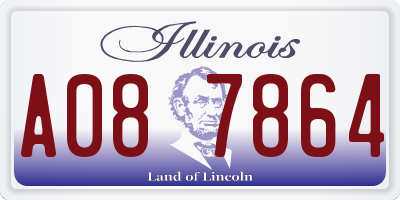 IL license plate A087864
