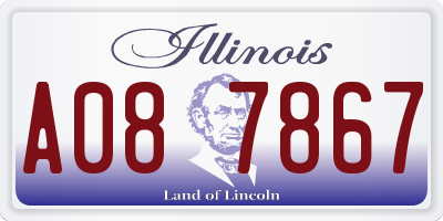 IL license plate A087867