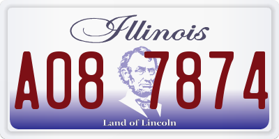 IL license plate A087874