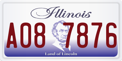 IL license plate A087876