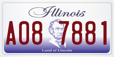 IL license plate A087881