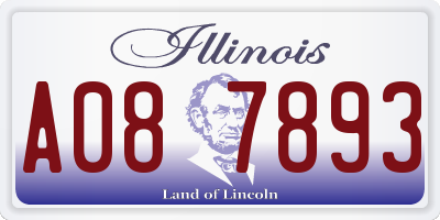 IL license plate A087893