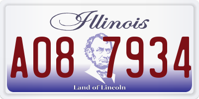 IL license plate A087934