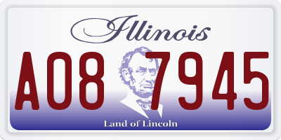 IL license plate A087945