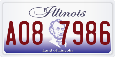 IL license plate A087986