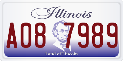 IL license plate A087989