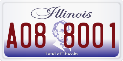 IL license plate A088001