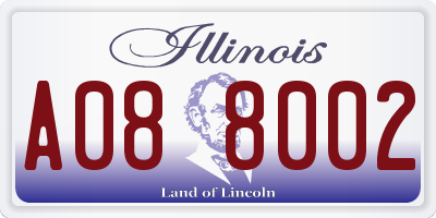 IL license plate A088002