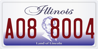 IL license plate A088004