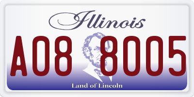 IL license plate A088005