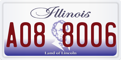 IL license plate A088006