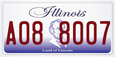 IL license plate A088007