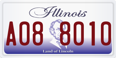 IL license plate A088010