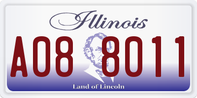 IL license plate A088011