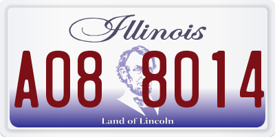 IL license plate A088014