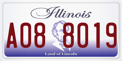 IL license plate A088019