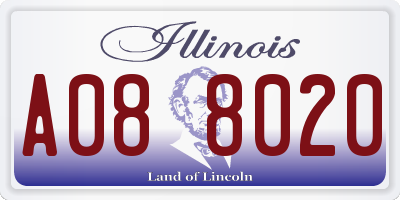 IL license plate A088020