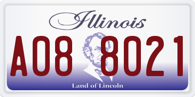 IL license plate A088021