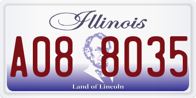 IL license plate A088035
